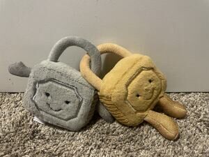 Jellycat Amuseable Love Locks Lock Plush Toy Gold & Silver